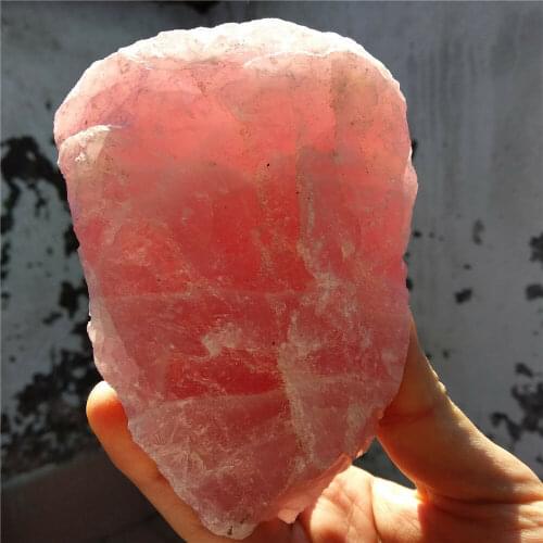 Natural rough rose quartz crystal raw stone specimen 450-500g