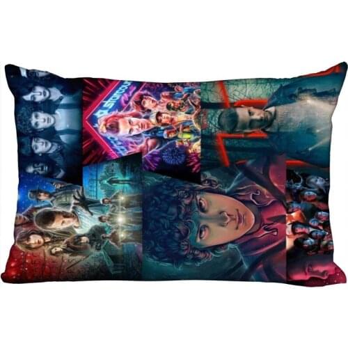 Stranger Things TV Pillowcase Satin Fabric Pillow Cover New Rectangle Zipper Pillow Cases Home Office Wedding Decorative 0317