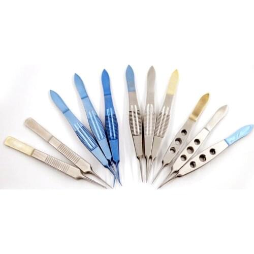 Ophthalmology Microscopic Tweezers Stitching Forceps Toothed Platform Double Eyelid Tweezers Fat Tweezers Ophthalmic Tweezers Ko