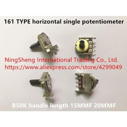 Original new 100% 161 TYPE horizontal single potentiometer B50K handle length 15MMF 20MMF (SWITCH)