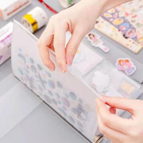 PP Matte Clear A5 6Holes Loose-Leaf Inner Core Notebook Case Shell Binder Clip Divider Bookmark Refill Storage Pounches Pockets