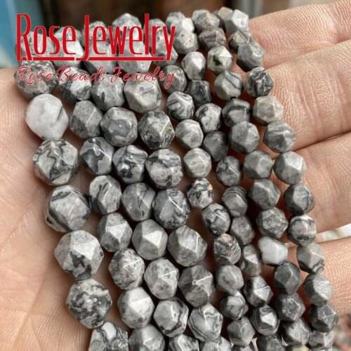 Natural Faceted Smooth Map Stone Beads For Jewelry Making DIY Bracelet Accessories 15"Strand Factory Wholesale Price 6/8/10mm
