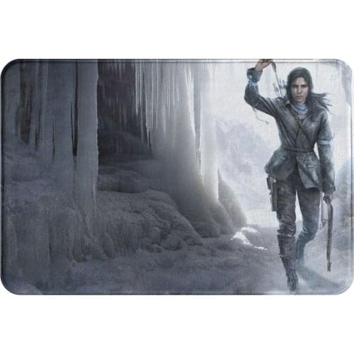 Tomb Raider Game Anti-Slip Doormat Kitchen Mat Lara Croft Floor Carpet Welcome Rug Bedroom Decorative
