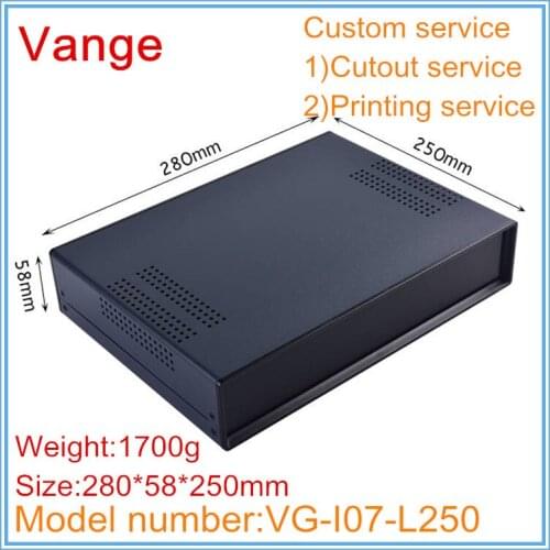 1pcs/lot sheet metal junction box Iron material chassis housing enclosure diy chassis 280*58*250mm for amplifier device