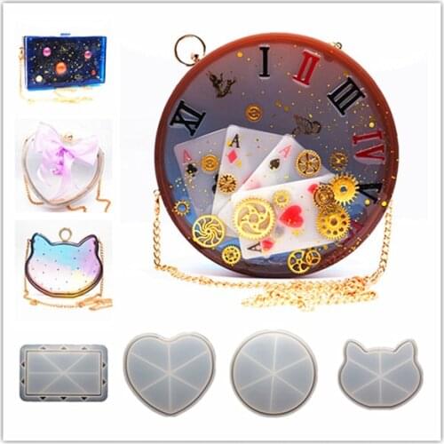 DIY Handmade Ladies Bag Silicone Mould For Creative Chain Bag Craft DIY Making Jewelry Mold Tool Epoxy Resin Molds