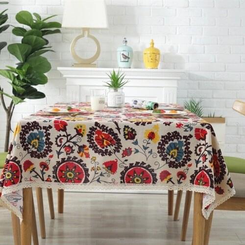 Sunflower Quality Dining Tablecloth Color Soft Linen Stripe Multi Sizes Home Kitchen Banquet Table Cover 1pc