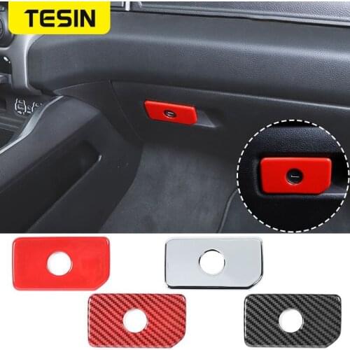 TESIN ABS Car Co-pilot Storage Box Switch Panel Decoration Cover Stickers For Dodge RAM 1500 2018-2021 Car Interior Accessories