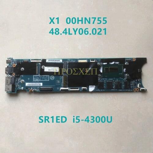 High quality FOR LENOVO Thinkpad X1 SR1ED I5-4300U CPU WIth 00HN755 48.4LY06.021 Laptop motherboard 100% funziona bene