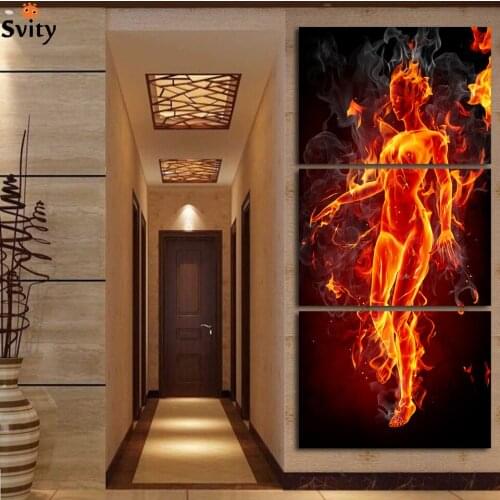 Female Nude Women Body Canvas Art Painting 3 Panel Modern Europe Lady Girl Decorative Pictures Sex Bedroom Decor 2015 New Hot