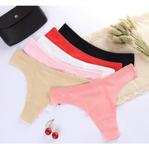 Womens Sexy lingerie Thongs G-string Underwear Panties Briefs Ladies T-back low waist sexy breathable cotton traceless t-pants