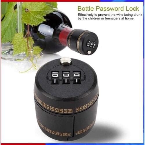 1Pcs Plastic Bottle Password Lock Combination Lock Wine Whisky Liquid Stopper Vacuum Plug