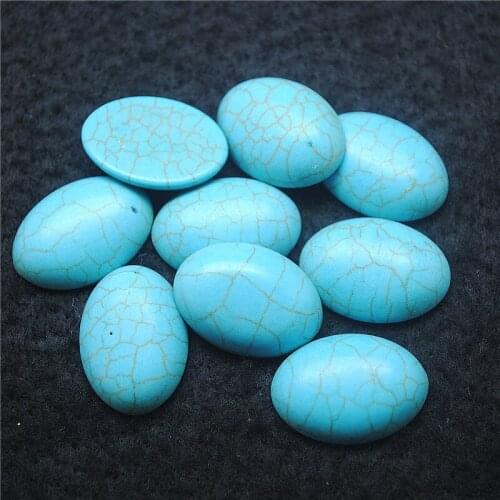 10PCS Nature Blue Turquoise Stone Cabochons Oval Shape 18X25MM Loose Beads Accessories Jewelry Findings Free Shippings