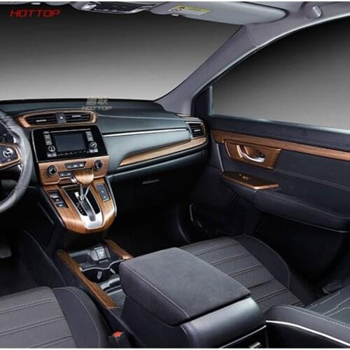 For Honda Crv Cr-v 2021 Peach Wood Grain Gear Position Lifting Panel Rear Anti-Kick Refit Decorative Stickers