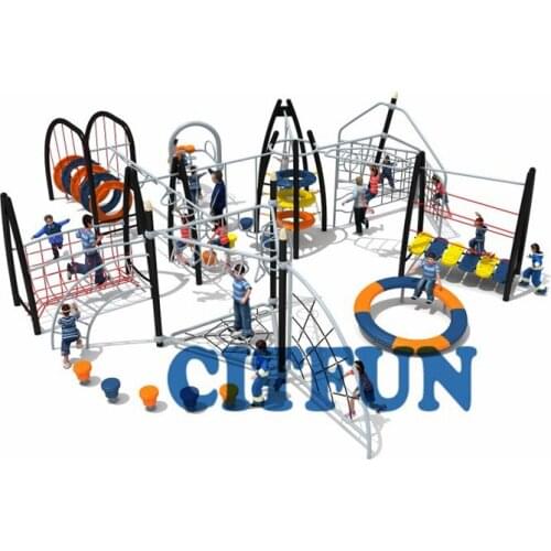 Hot sale play structure outdoor Galvanized Pipe climbing net for kids OP18-242A