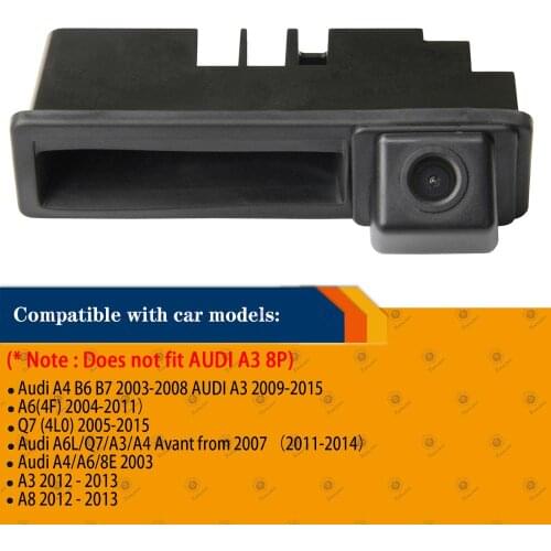 HD 720p Tailgate Camera Waterproof Backup Rear view Reverse Parking Camera for Audi A6L/Q7/A3 8V /A4 B7/A6L/8E /S5