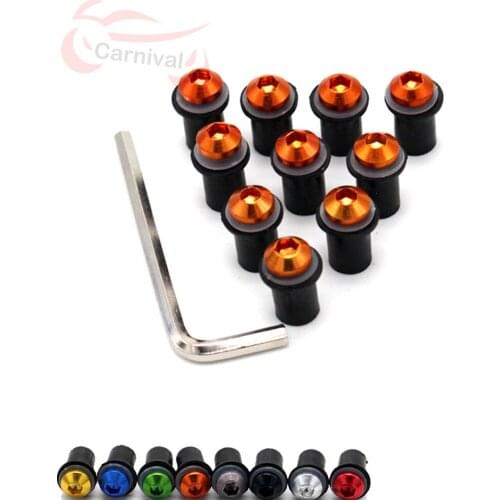 10ps Motorcycle 5mm Windshield Screw Bolts Nut Kit for Moto HONDA Shadow 600 750 Goldwing Gl1800 CR-V