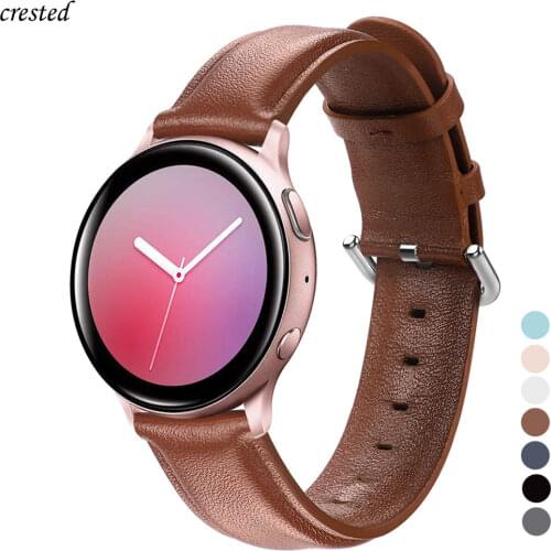 20mm Leather band For Samsung Galaxy watch active 2 44mm-40mm/42mm Gear S2/Sport belt Huawei GT 2-2e-pro 42 mmm bracelet strap