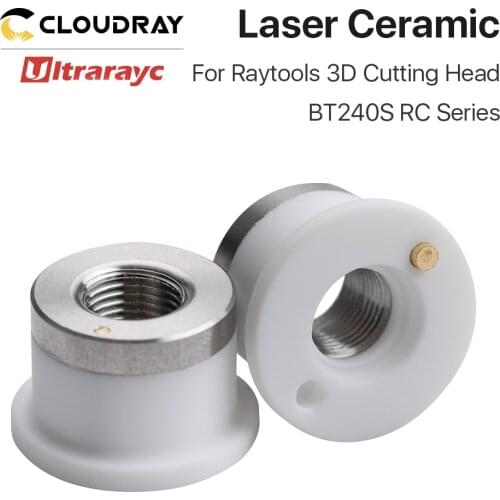 Ultrarayc Laser Ceramic of 3D Cutting Head Dia.16mm Thread M8 Height 12.5mm Nozzle Holder for Raytools BT240S RC Series