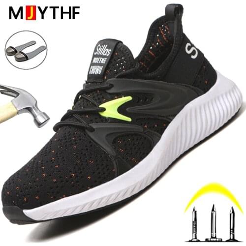 Lightweight Sneakers Work Shoes Puncture-Proof Safety Shoes Men Indestructible Shoes Safety Footwear Men Steel Toe Shoes Boots