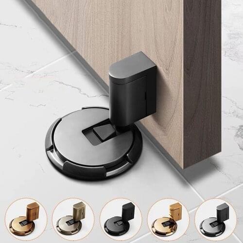 Magnetic Door Stopper Cat Zinc Metal Floor Stops BlackHidden Door Holders Catch Floor Nail-free Doorstop Furniture Hardware