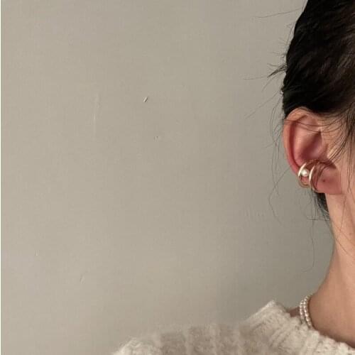 TIMEONLY Minimalist Multi Layered Imitation Pearl Clip Earring Fashion Open Charms Rings for Women Statement Jewelry Party Gift