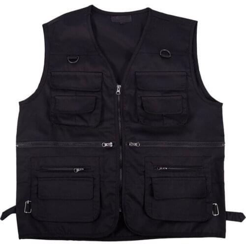 Mens Fishing Vest with Multi-Pocket Zip for Photography / Hunting / Travel Outdoor Sport