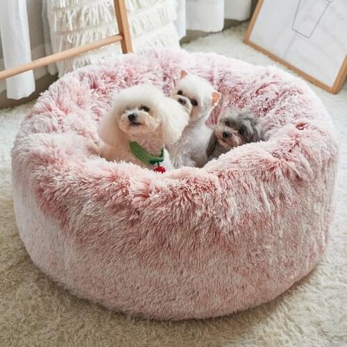Soft Round Cat Dog Beds Kennel House Long Plush Best Pet Mat Dog Bed For Dogs Basket Pet Products Cushion Animals Sleeping Sofa