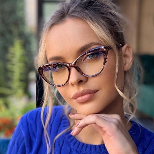 Cat Eye Anti-blue Light Plastic Titanium Glasses Frames Ultralight Men Women Optical Fashion Computer Glasses 50062