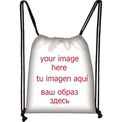Customize The Image /Name / Logo Vip on Drawstring Bag Women Men Causal Backpack Travel Bags Ladies Softback Gift
