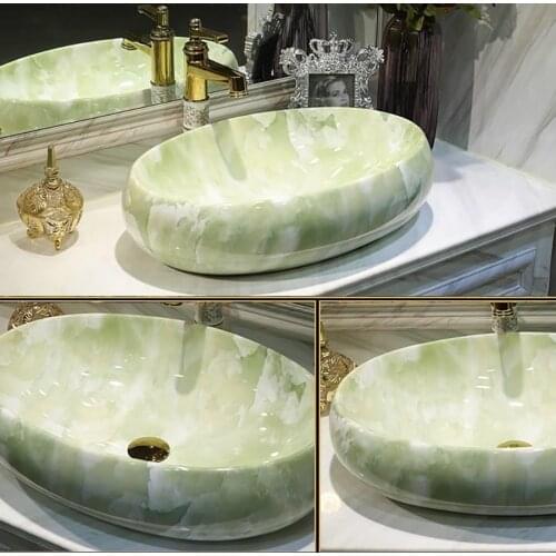 Marble Stone Basin Sinks with Faucet Luxury Basin Vessel Toilet Art Basin Oval Stage Washbasin Large Size Creative Wash Basin
