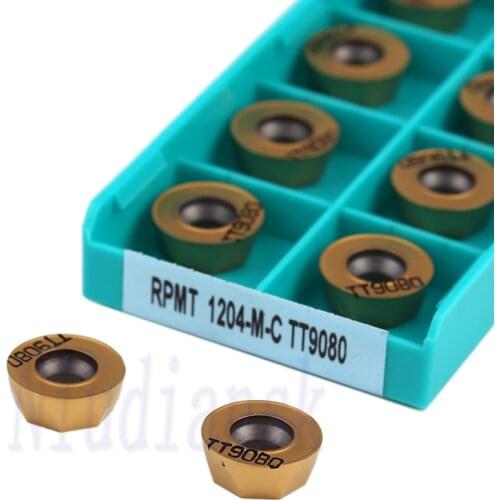 RPMT1204-M-C TT9080 Milling Cutter Carbide Inserts CNC Lathe Tool Milling Blade RPMT1204 Milling Cutting Tool Steel Turning Tool