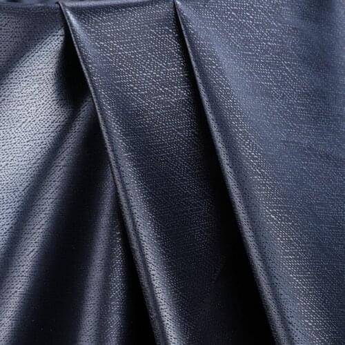 Roll wholesale polyester pongee bright PU bright leather surface fabric fashion waterproof anti-velvet metallic clothing fabric