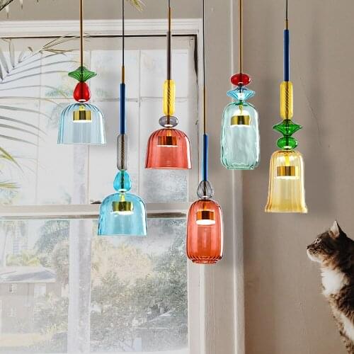 Modern Indoor Colorful LED Pendant Lights Lighting for Living Room Restauran Loft Light Hanging Lamp Kitchen Home Light Fixtures