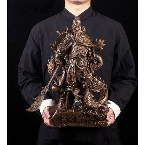 God of Wealth Guan Gong Riding a Dragon Statue Modern resin artwork God of War Guan Yu Home decoration lucky big statue