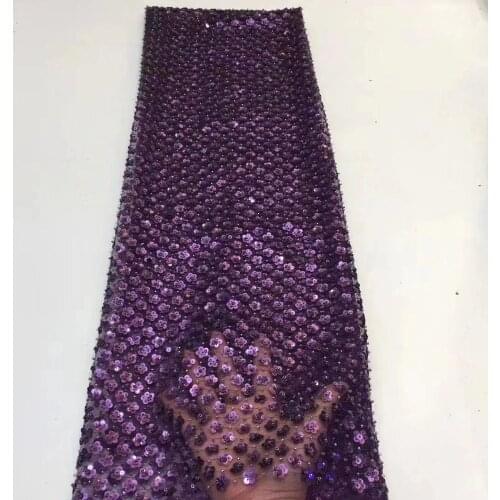 Wedding Dress Lace Fabric Flower Sequin Tulle Embroidery Beads Craft French Mesh Sewing Design Skirt Top Strap 5 Yards Wholesale