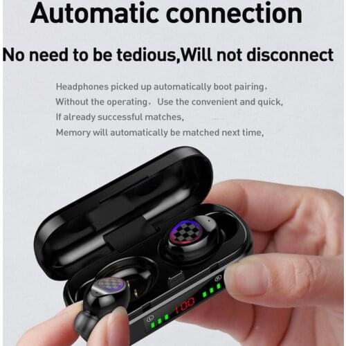 V9 TWS Wireless Bluetooth Earphones Headphones With Mini Power Bank Sport Headset HiFi 9D Stereo Music Earphones for All Phone