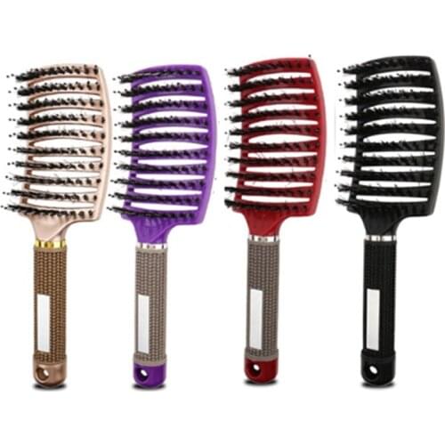 Hair Scalp Mage Comb Bristle Hairbrush Wet Curly Detangle Hair Brush for Salon Hairdressing Styling Tools