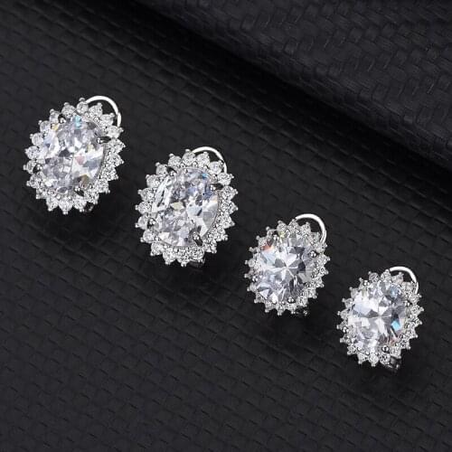 European And American S925 Sterling Silver Womens Egg-Shaped Doves Luxury Earrings Princess Of England With The Same Model