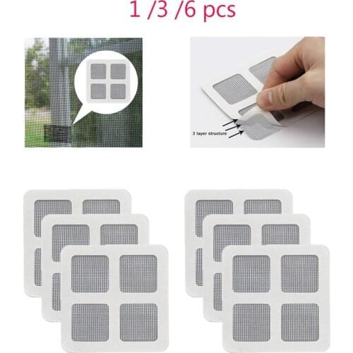 1/3/6 pcs Fix Net Window Home Adhesive Antis Mosquito Fly Bug Insect Repair Screen Wall Patch Stickers Mesh Window Screen