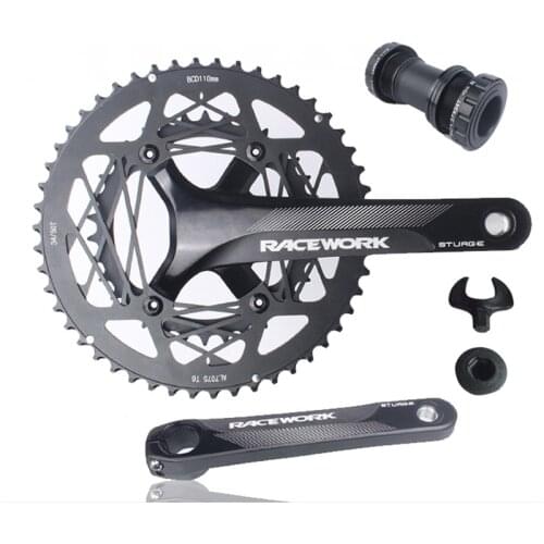 10 11 Speed Bicycle Crank 170mm Road Crankset Hollow Double Sprockets 50-34T 53-39T Chainring With Bottom Bracket BB68/73 110BCD
