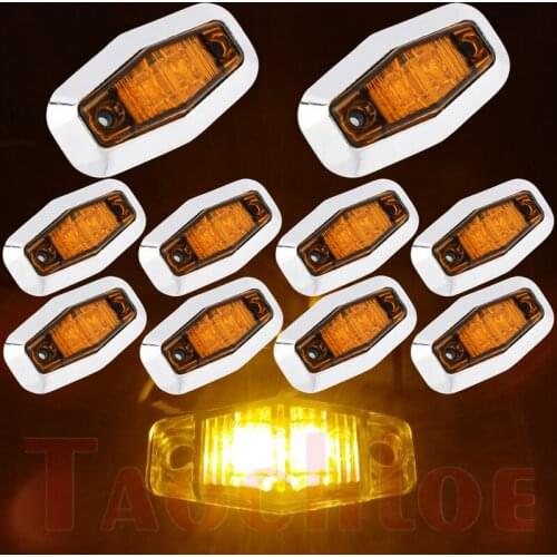 10Pcs 12V 24V Truck Side Marker LED Signaling Lamp Trailer Tractor Bus Clearance Lights Turn Signals Running Light Red White