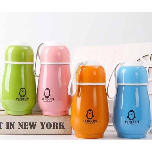 280ML Cartoon Penguin Thermoses Mug Insulated Cup For Kids Portable Stainless Steel Thermos Cups Vacuum Flasks Travel Bottle