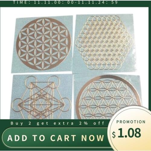 4Pcs/Set New Metal Energy Decor Sticker Flower Of Life