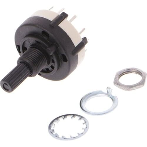 5 Pcs 4P3T 4 3 Position 6mm Shaft Diameter Band Selector Rotary Switch