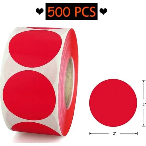 500 PCS Round Red Color Coding Dot Labels Sticker Package Sealing Note Tags Wedding Scrapbook For Gift Box Enelope Staionery