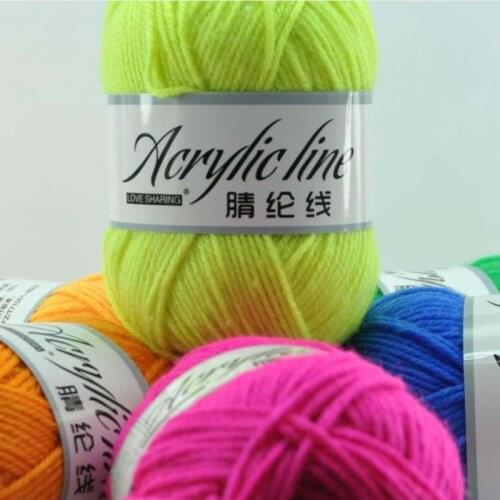64Colors 50g/ball White DIY Acrylic Yarn Wool Warm Baby Yarn for Knitting Children Hand Knitted Yarn Knit Blanket Crochet Yarn
