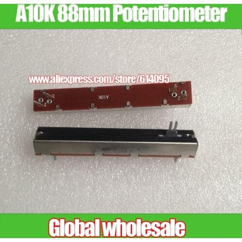 8pcs length 88mm A10K A103 10KA mixer slide potentiometer fader / 4 foot mono stroke 60mm