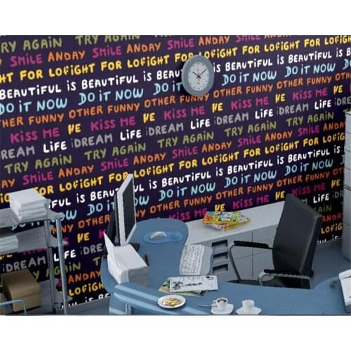 Beibehang papier peint mural 3d English alphabet luxury Italy Europe classic metal texture shiny vinyl wallpaper roll copper