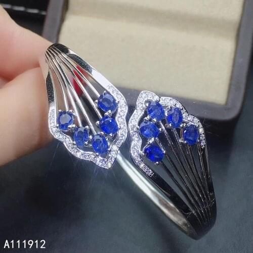 KJJEAXCMY fine jewelry natural sapphire 925 sterling silver new women hand bracelet wristband support test popular