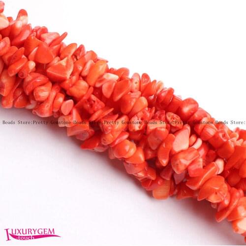 High Quality 10-14mm Orange Color Natural Coral Stone Gravel Chip Shape Loose Beads Strand 34" Jewelry Making w3838